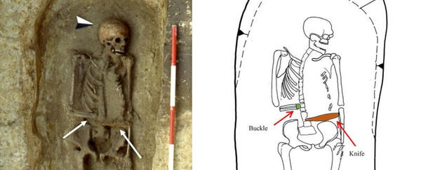 Encontram um esqueleto medieval com uma prótese em forma de lâmina